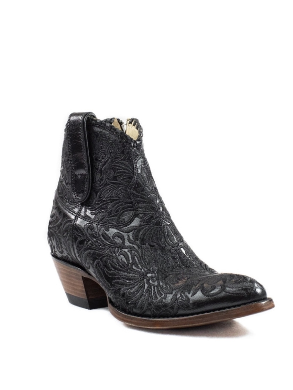 Womens Black Embossed leather Azulado Mila Allen’s cowgirl boots
